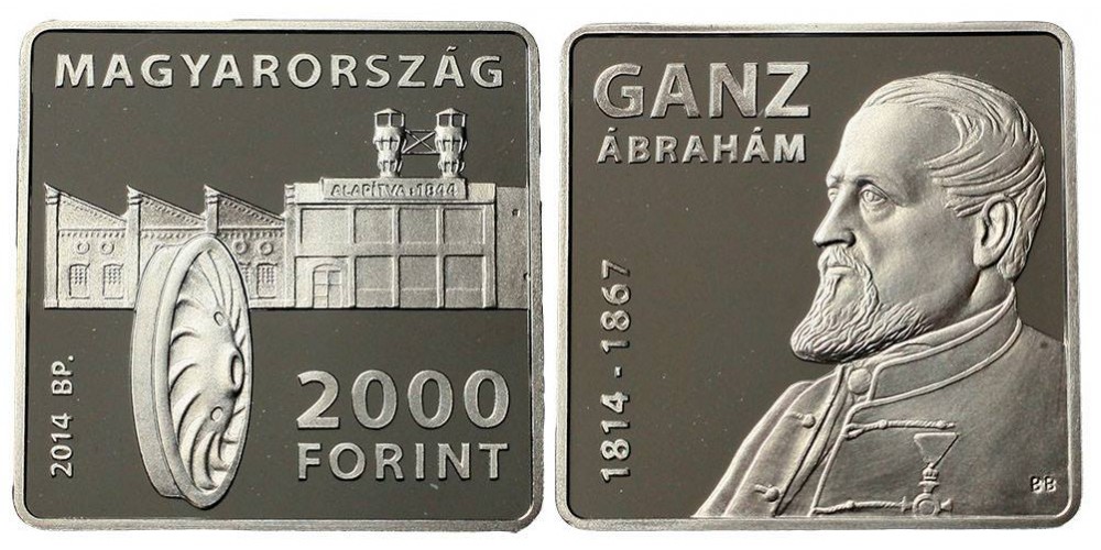 2000 forint Ganz Ábrahám 2014 PP